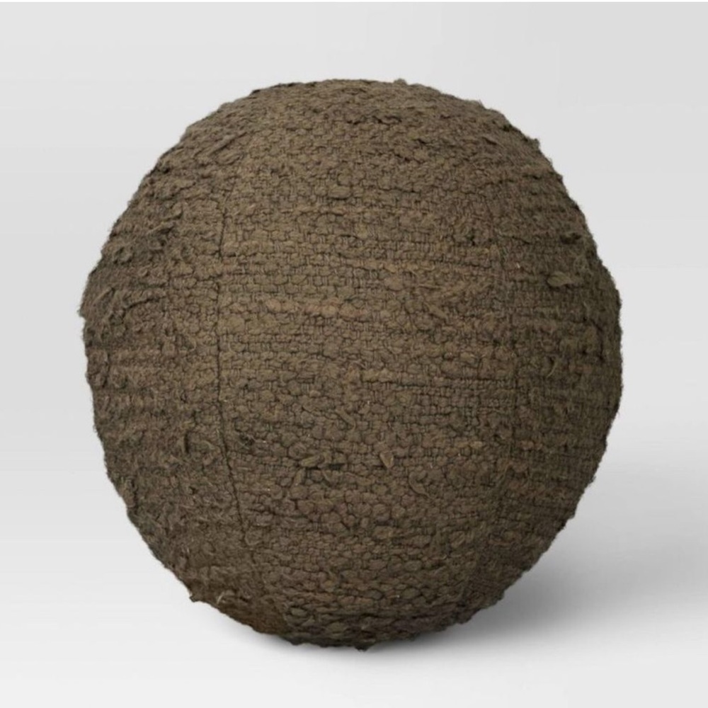 Threshold Boucle Sphere Throw Pillow Dark Green NEW